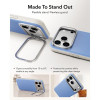 Чехол ESR Atelier Silicone Leather Kickstand Magnetic для iPhone 18 Pro / 17 Pro (Misty Blue)