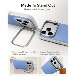 Чехол ESR Atelier Silicone Leather Kickstand Magnetic для iPhone 18 Pro / 17 Pro (Misty Blue)
