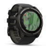 Garmin Fenix 8 Solar Sapphire 51 мм – Титановый DLC, черно-серый ремешок