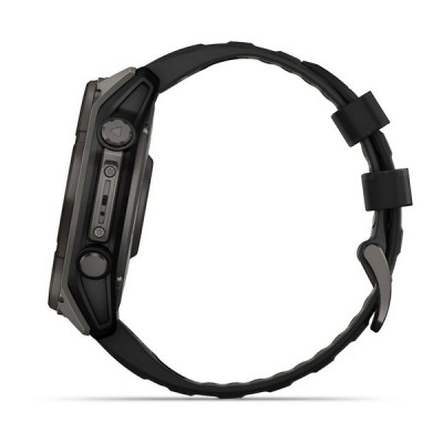 Garmin Fenix 8 Solar Sapphire 51 мм – Титановый DLC, черно-серый ремешок