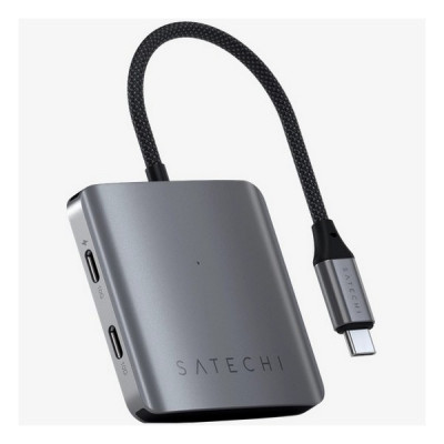 USB-хаб Satechi 4-Port USB-C Hub with Power Delivery (ST-H4CPDM) серый космос