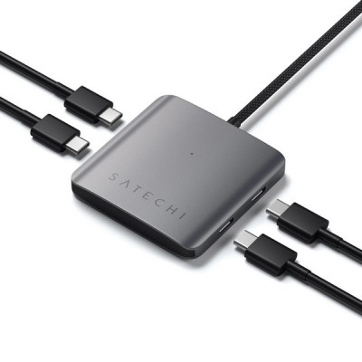 USB-хаб Satechi 4-Port USB-C Hub with Power Delivery (ST-H4CPDM) серый космос