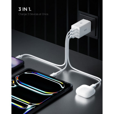 Сетевое зарядное устройство Spigen Essential Wall Charger 67W (ACH08710) White