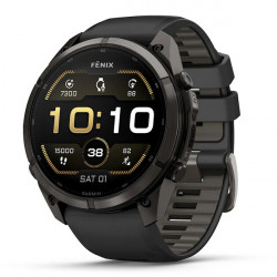 Garmin Fenix 9 Pro 51 мм Carbon Gray DLC Titanium with Black/Pebble Gray Silicone Band (010-04337-15)