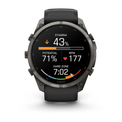 Garmin Fenix 9 Pro 51 мм Carbon Gray DLC Titanium with Black/Pebble Gray Silicone Band (010-04337-15)