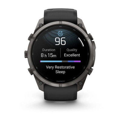 Garmin Fenix 9 Pro 51 мм Carbon Gray DLC Titanium with Black/Pebble Gray Silicone Band (010-04337-15)