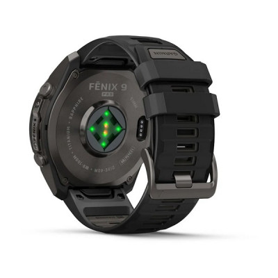 Garmin Fenix 9 Pro 51 мм Carbon Gray DLC Titanium with Black/Pebble Gray Silicone Band (010-04337-15)