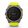 Garmin Fenix 8 Solar Sapphire 51 мм – Титановый, желтый/графитовый силиконовый ремешок