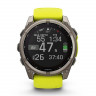 Garmin Fenix 8 Solar Sapphire 51 мм – Титановый, желтый/графитовый силиконовый ремешок