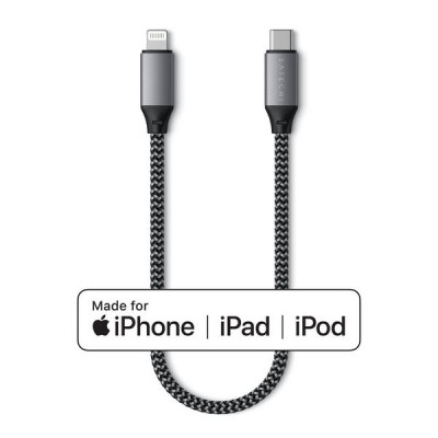 Кабель Satechi USB Type-A - Lightning 25 см (ST-TAL10M) серый космос