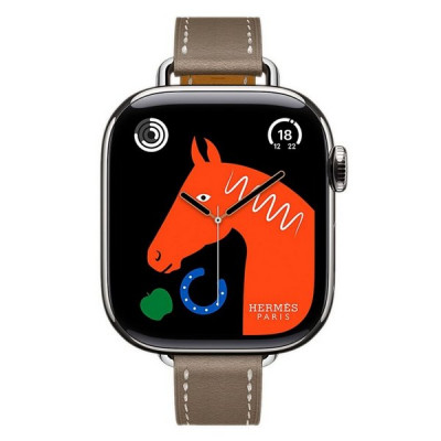 Apple Watch Series 11 Hermes 42 mm Attelage Single Tour Etoupe
