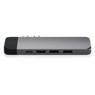 USB-хаб Satechi Aluminum Type-C Pro Hub with Ethernet для MacBook Air (2018-2020), MacBook Pro (2018-2020) серый космос (ST-TCPHEM)