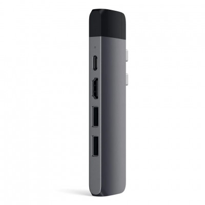 USB-хаб Satechi Aluminum Type-C Pro Hub with Ethernet для MacBook Air (2018-2020), MacBook Pro (2018-2020) серый космос (ST-TCPHEM)