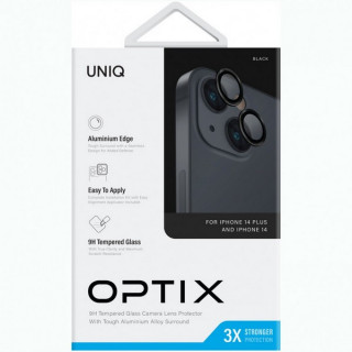Защитное стекло UNIQ OPTIX Camera Lens protector Aluminium для iPhone 14 / 14 Plus (IP6.1-6.7M-LENSBLK) Black