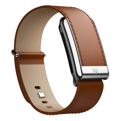 Кожаный люксовый ремешок для Whoop 5.0 LeatherLuxe Straight Band Chestnut/Cream with Titanium
