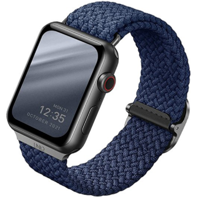 Ремешок Uniq Aspen Strap Braided для Apple Watch 42/44/45 мм (44MM-ASPOBLU) синий