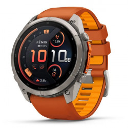 Garmin Fenix 9 Pro 51 мм inReach Titanium with Autumn Orange/Spark Orange Silicone Band (010-04337-00)