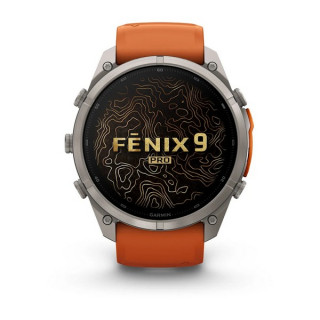 Garmin Fenix 9 Pro 51 мм inReach Titanium with Autumn Orange/Spark Orange Silicone Band (010-04337-00/010-04337-01)