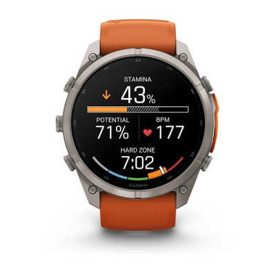 Garmin Fenix 9 Pro 51 мм inReach Titanium with Autumn Orange/Spark Orange Silicone Band (010-04337-00)