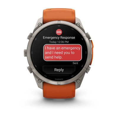 Garmin Fenix 9 Pro 51 мм inReach Titanium with Autumn Orange/Spark Orange Silicone Band (010-04337-00)