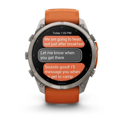 Garmin Fenix 9 Pro 51 мм inReach Titanium with Autumn Orange/Spark Orange Silicone Band (010-04337-00)