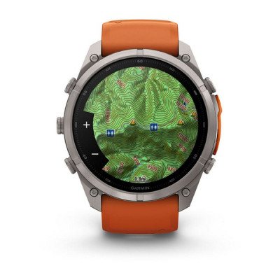 Garmin Fenix 9 Pro 51 мм inReach Titanium with Autumn Orange/Spark Orange Silicone Band (010-04337-00)