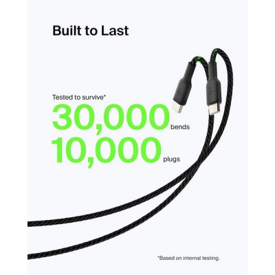Кабель Belkin BoostCharge Braided USB-A - USB Type-C 2м (CAB002bt2MBK) Black
