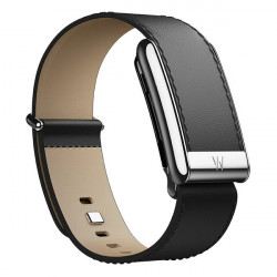 Кожаный люксовый ремешок для Whoop 5.0 LeatherLuxe Straight Band Black/Cream with Titanium