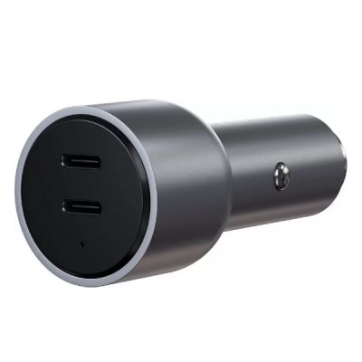 Автомобильное зарядное устройство Satechi 40W Dual USB-C Car Charger, 2xUSB Type-C (PD), Серый ST-U2C40CCM