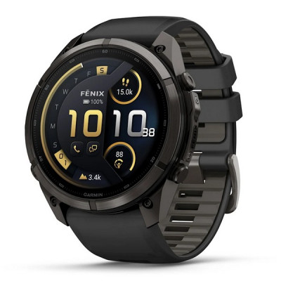 Garmin Fenix 9 Pro 51 мм inReach Carbon Gray DLC Titanium with Black/Pebble Gray Silicone Band (010-04337-10)