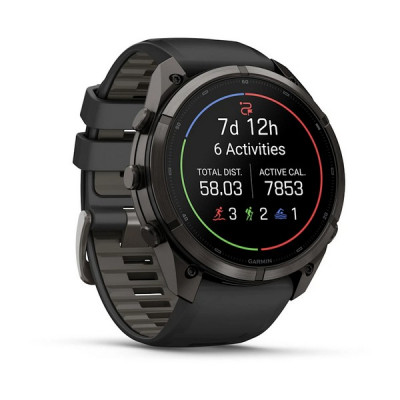 Garmin Fenix 9 Pro 51 мм inReach Carbon Gray DLC Titanium with Black/Pebble Gray Silicone Band (010-04337-10)