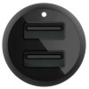 Автомобильное зарядное устройство Belkin 2 USB-A, 24W, кабель USB-A-LTG 1m, черный (CCD001bt1MBK)