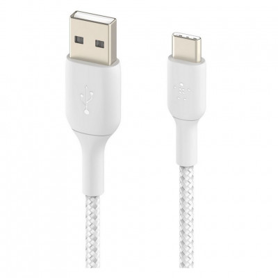 Кабель Belkin BoostCharge Braided USB-A - USB Type-C 2м (CAB002bt2MWH) White