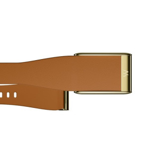 Кожаный люксовый ремешок для Whoop 5.0 LeatherLuxe Tapered Band Camel with Gold