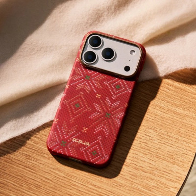 Чехол Pitaka Threads of Winter (Ultra-Slim) Case для iPhone 17 Pro 6.3" (CP1702BP) Scarlett