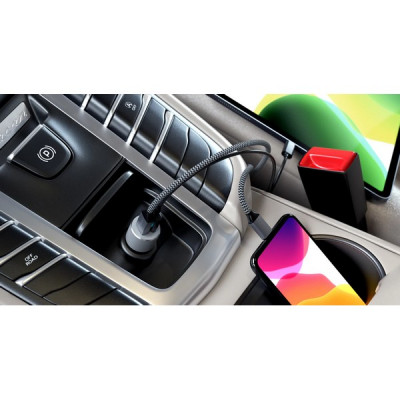 Автомобильное зарядное устройство Satechi Type-C PD 72W Car Charger ST-TCPDCCM, серый космос