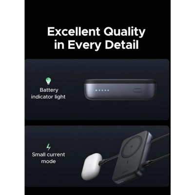 Внешний аккумулятор Ugreen PB562 Magnetic Wireless Power Bank 10000mAh (55140) серый космос