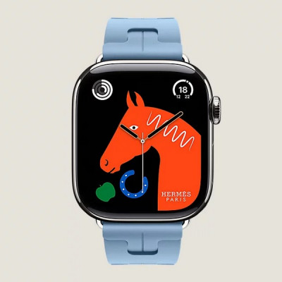 Apple Watch Series 11 Hermes 42 mm Kilim Single Tour Bleu Pastel