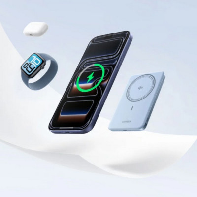 Внешний аккумулятор Ugreen PB580 MagFlow Air Ultra-Slim 5000mAh (65840B) Blue
