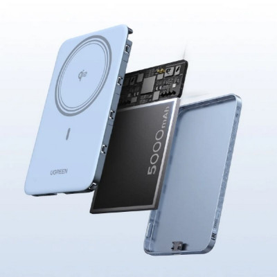 Внешний аккумулятор Ugreen PB580 MagFlow Air Ultra-Slim 5000mAh (65840B) Blue