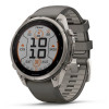 Garmin Fenix 9 Pro 47 мм Solar Titanium with Pebble Gray/Silver Gray Silicone Band (010-04338-05)