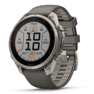 Garmin Fenix 9 Pro 47 мм Solar Titanium with Pebble Gray/Silver Gray Silicone Band (010-04338-05/010-04338-06)