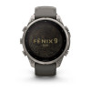 Garmin Fenix 9 Pro 47 мм Solar Titanium with Pebble Gray/Silver Gray Silicone Band (010-04338-05)
