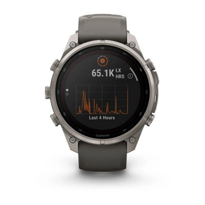 Garmin Fenix 9 Pro 47 мм Solar Titanium with Pebble Gray/Silver Gray Silicone Band (010-04338-05)