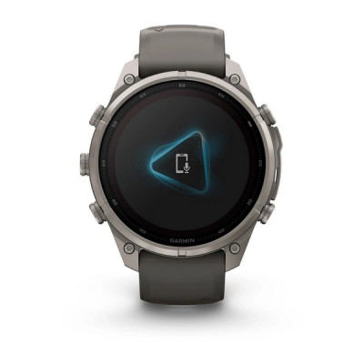 Garmin Fenix 9 Pro 47 мм Solar Titanium with Pebble Gray/Silver Gray Silicone Band (010-04338-05)