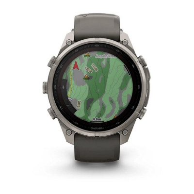 Garmin Fenix 9 Pro 47 мм Solar Titanium with Pebble Gray/Silver Gray Silicone Band (010-04338-05)