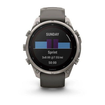 Garmin Fenix 9 Pro 47 мм Solar Titanium with Pebble Gray/Silver Gray Silicone Band (010-04338-05)
