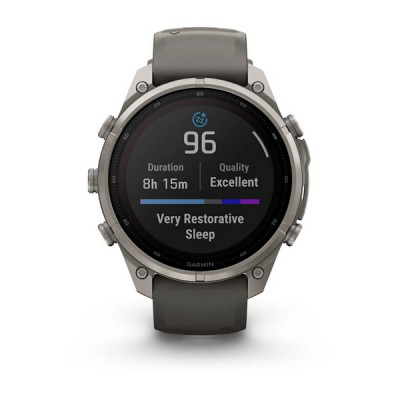 Garmin Fenix 9 Pro 47 мм Solar Titanium with Pebble Gray/Silver Gray Silicone Band (010-04338-05)