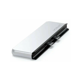 Хаб двойной Satechi Dual USB-C Hub For Surface Pro 9 серебристый (ST-HSP9P)
