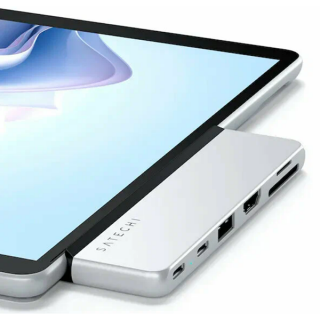 Хаб двойной Satechi Dual USB-C Hub For Surface Pro 9 серебристый (ST-HSP9P)